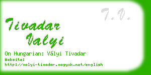 tivadar valyi business card